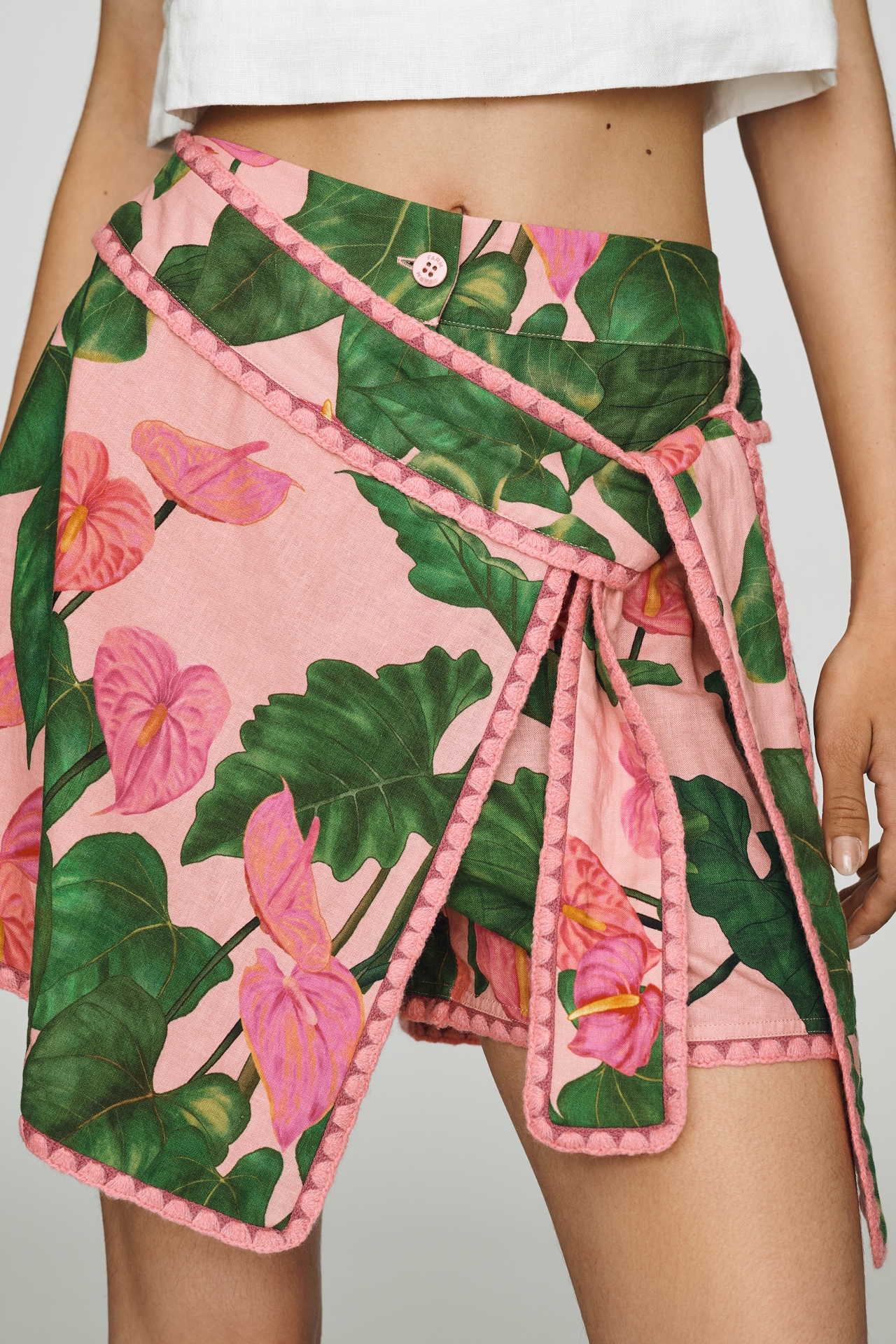Farm Rio Linen Wrap Skort