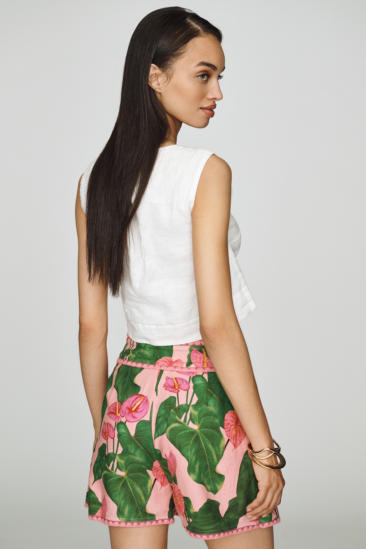 Farm Rio Linen Wrap Skort