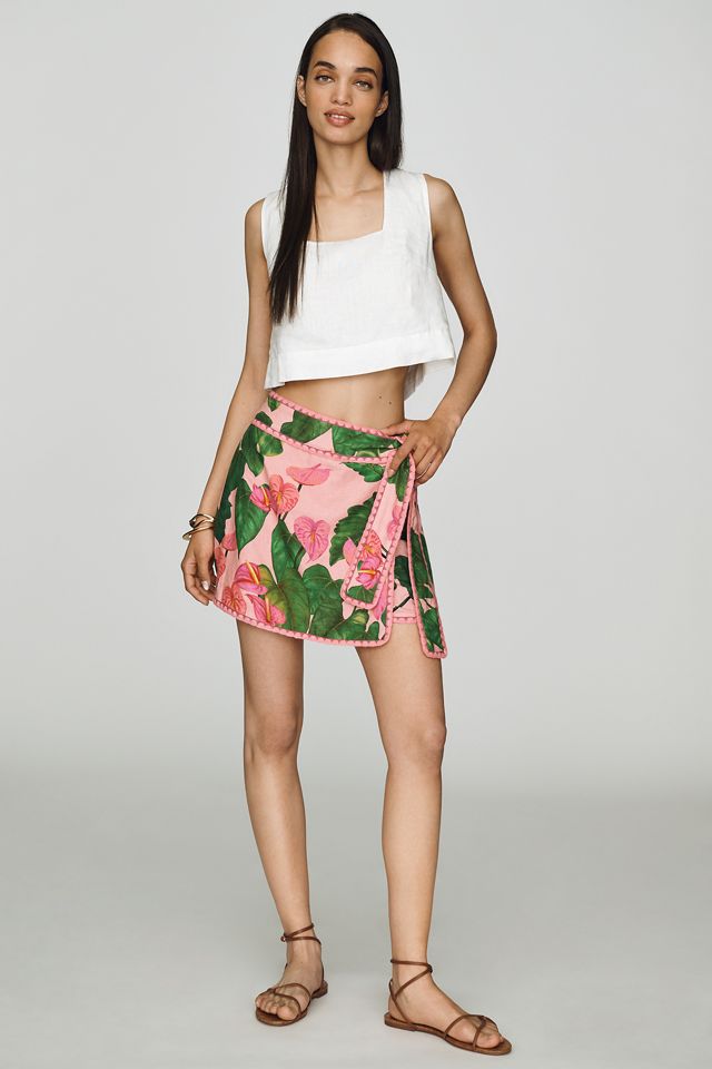 Farm Rio Linen Wrap Skort #3