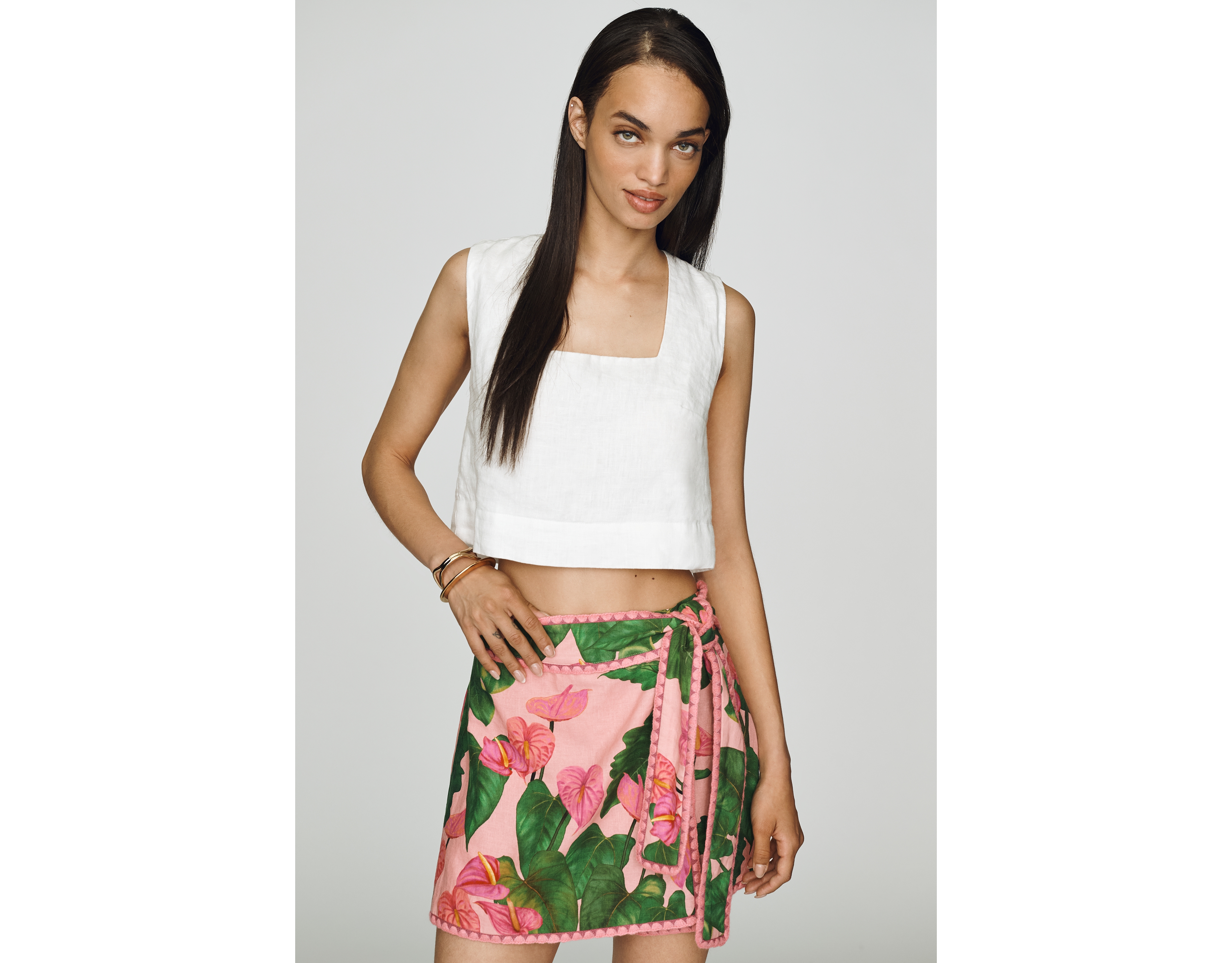 Farm Rio Linen Wrap Skort