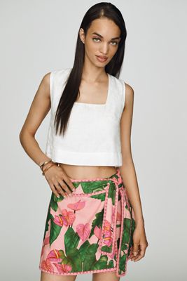 Farm Rio Linen Wrap Skort