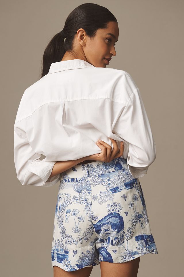 Farm Rio x Anthropologie Antique Print Linen Shorts #2