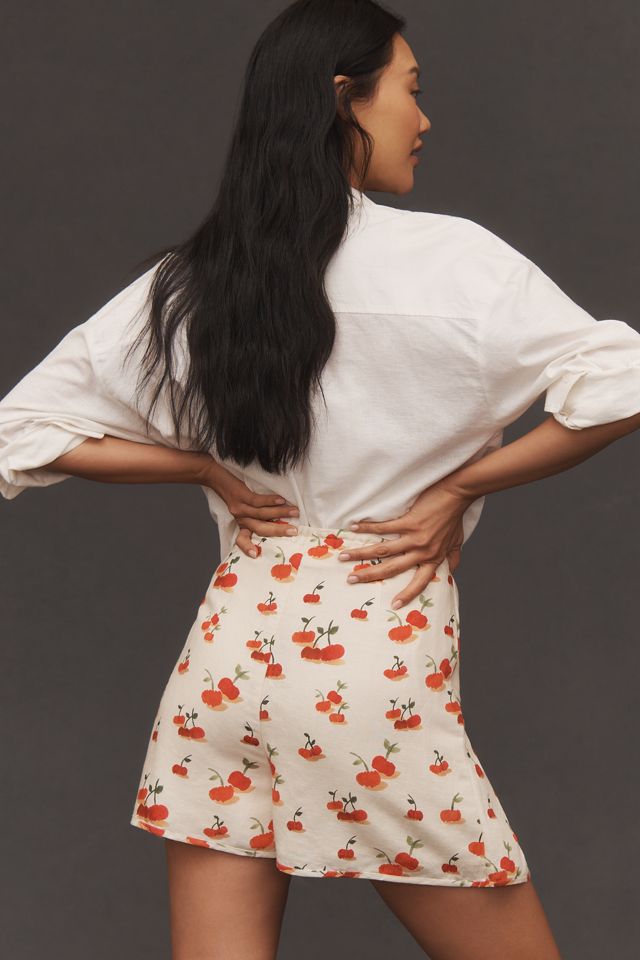 Farm Rio x Anthropologie Cherry Linen Blend Skort #4