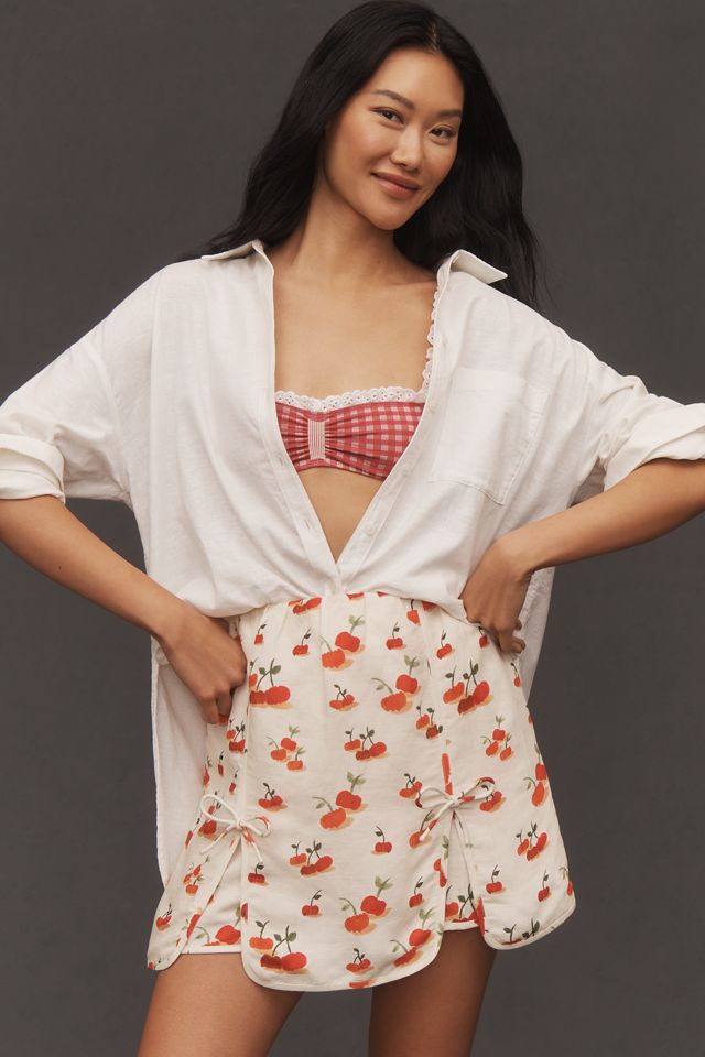 Farm Rio x Anthropologie Cherry Linen Blend Skort #1