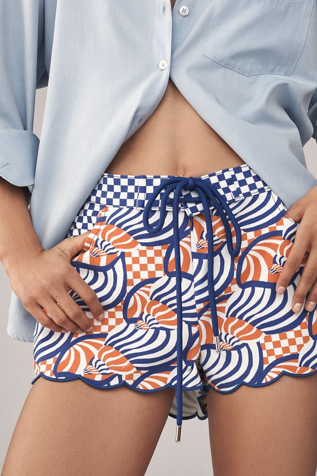 Farm Rio x Anthropologie Tie-Front Scallop-Hem Shorts #1
