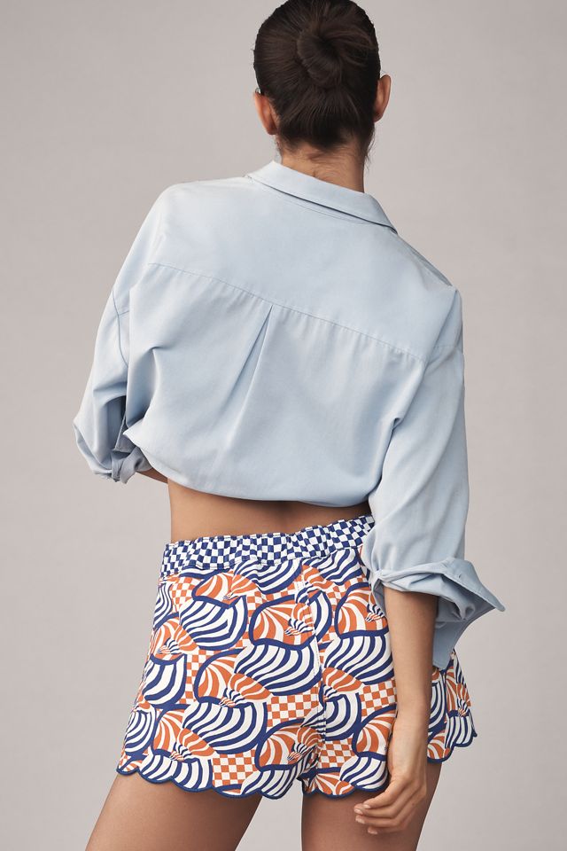 Farm Rio x Anthropologie Tie-Front Scallop-Hem Shorts #2