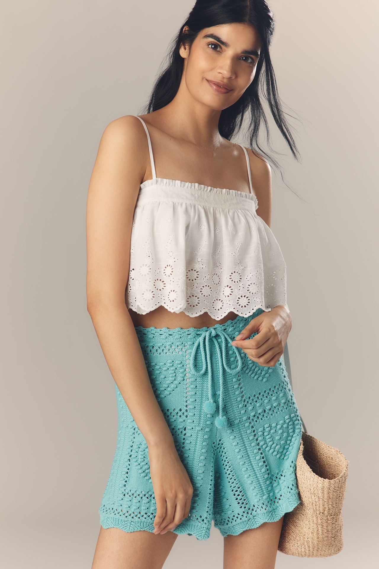 Farm Rio Crochet Tie Shorts