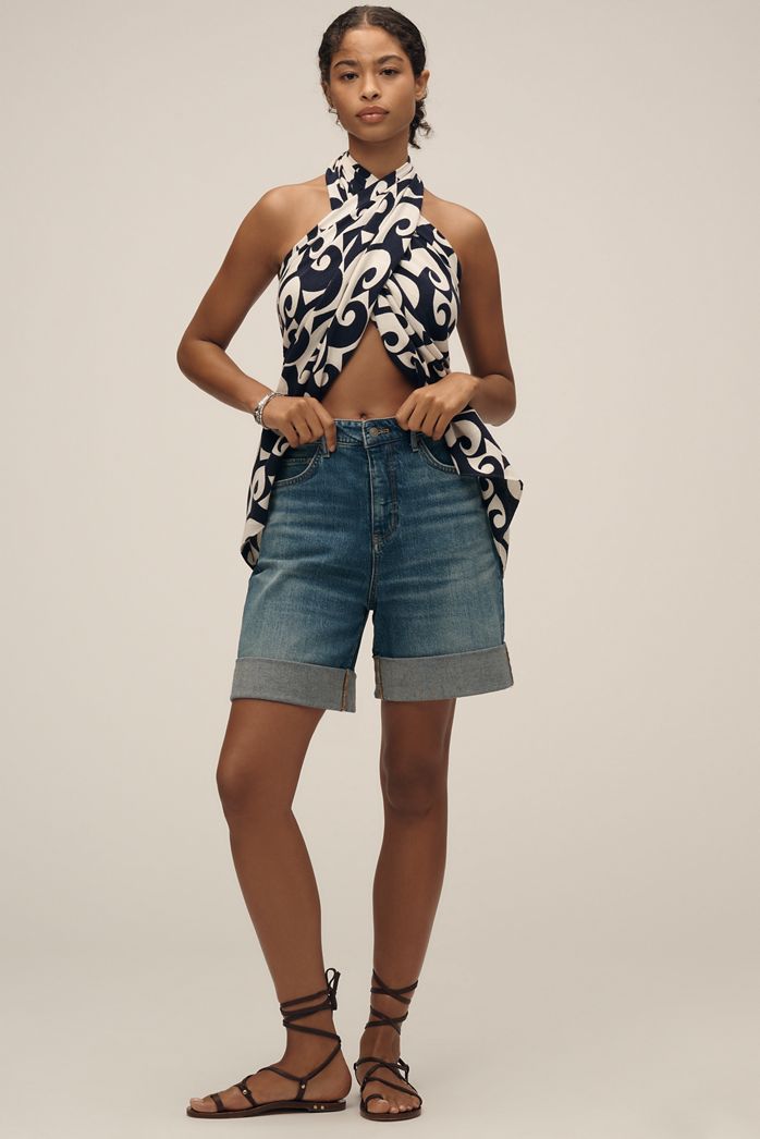 The Austyn High-Rise Cuffed Jean Shorts by Pilcro
