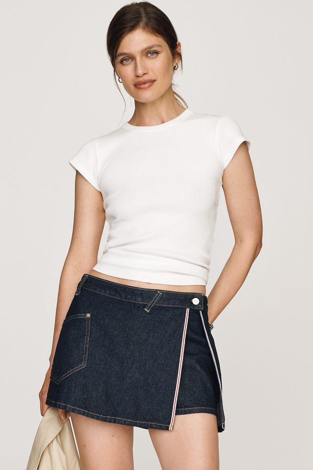 Gonna-Pantaloncino in Denim Rielaborato Maeve #3