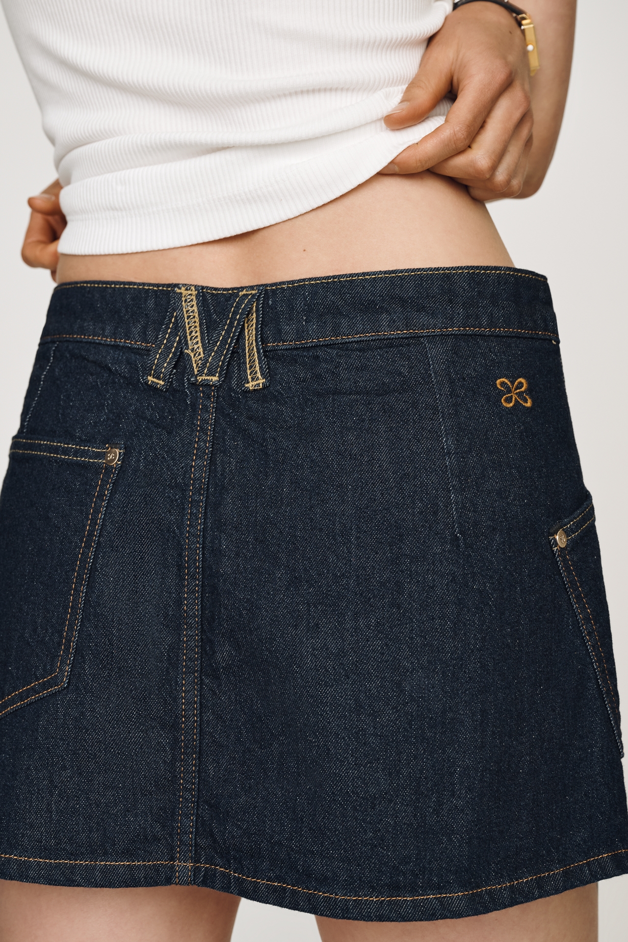 Maeve Reworked Denim Skort
