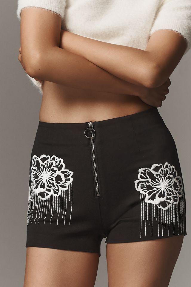 Maeve Embellished Micro Shorts #1