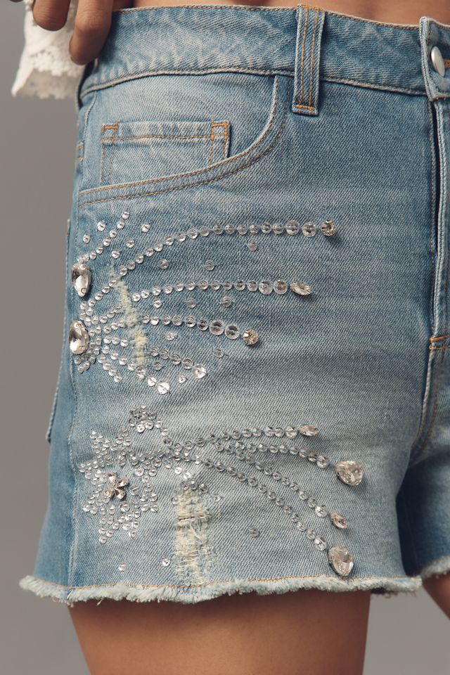 Pilcro Jewel-Encrusted Shorts #1