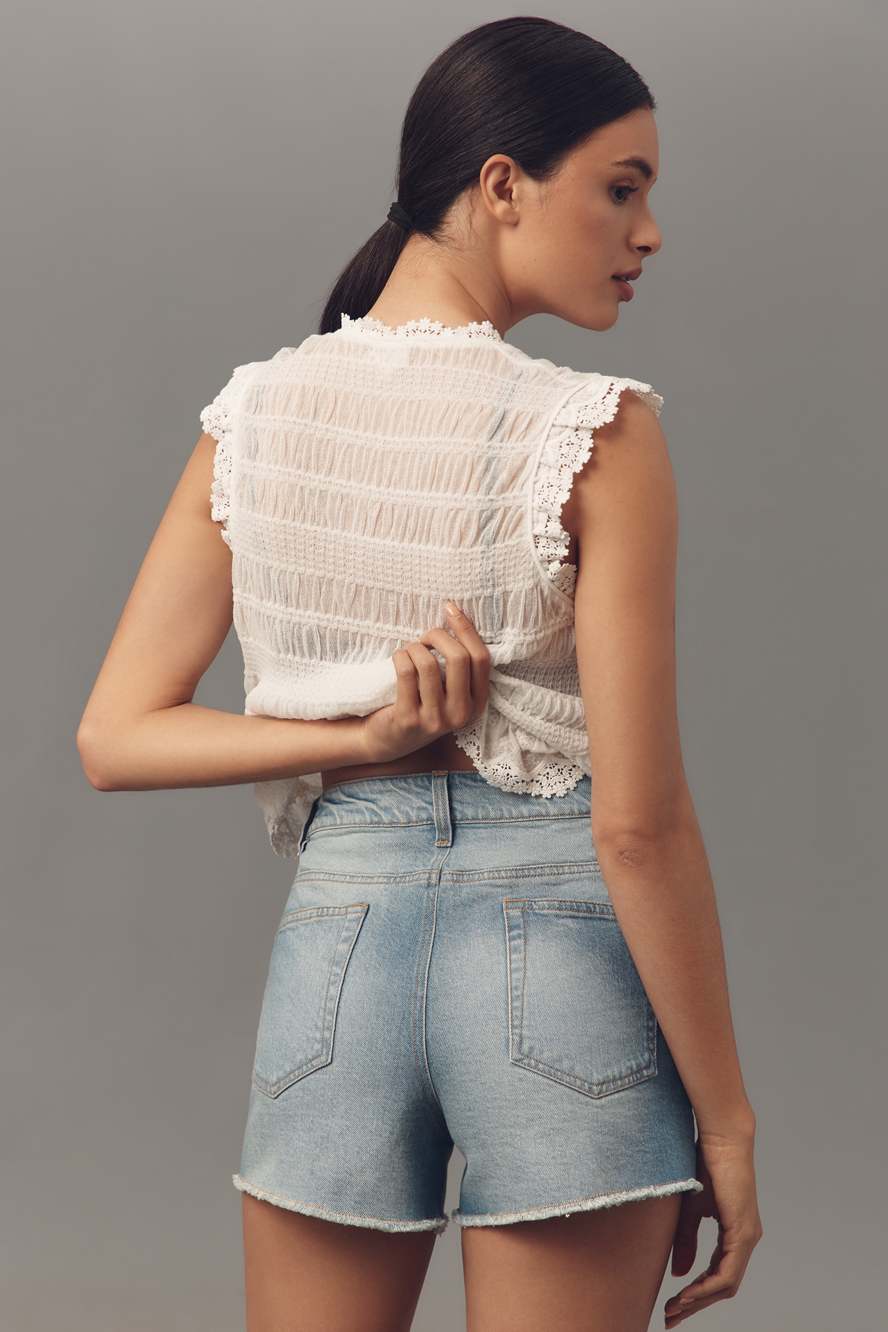 Pilcro Jewel-Encrusted Shorts