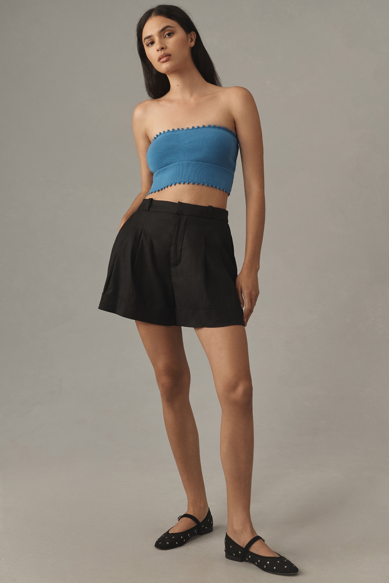 The Avery Pleated Trouser Shorts by Maeve: Short Edition