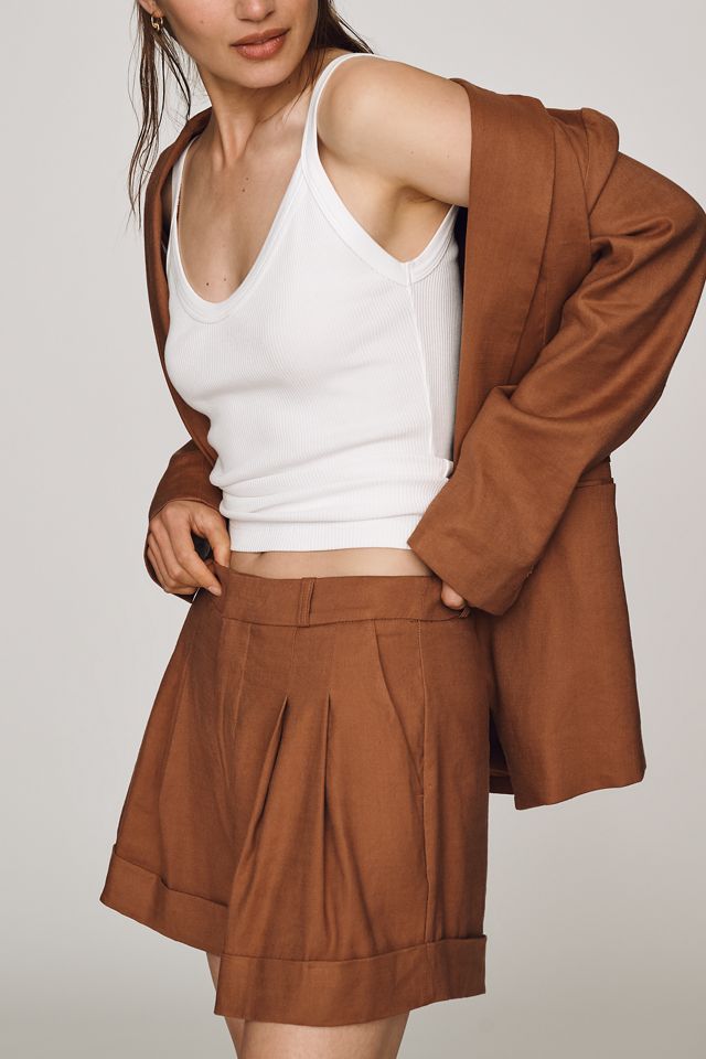 Avery European Linen Stretch Roll Cuff Shorts #1