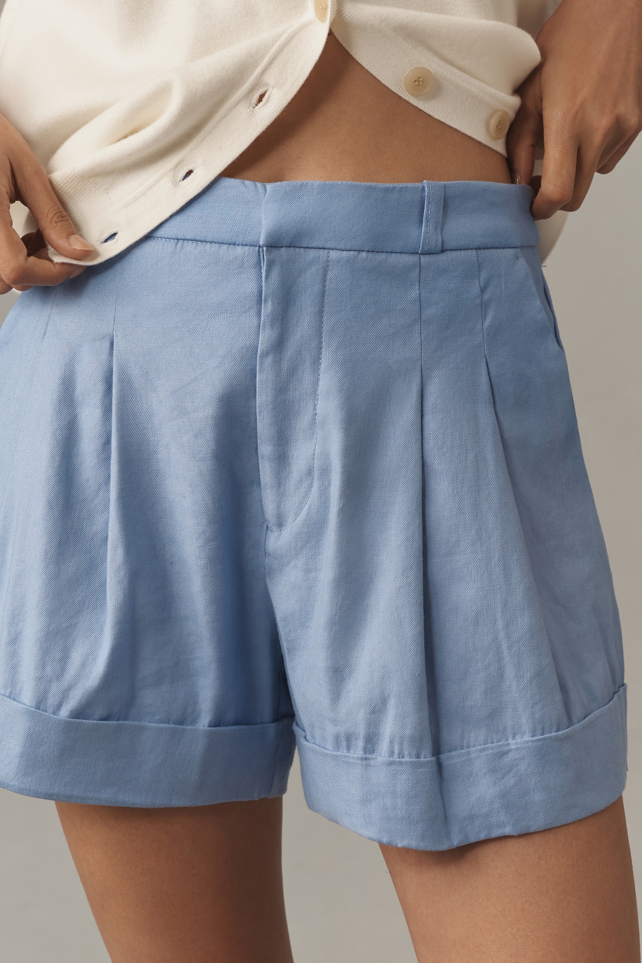 The Avery Pleated Trouser Shorts by Maeve: Short Edition