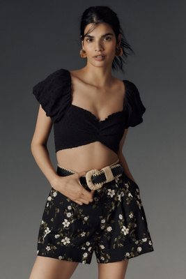 The Avery Cuffed Pleated Trouser Shorts by Maeve