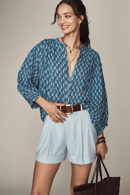 Maeve The Avery Pleated Trouser Shorts By : Cuffed Edition