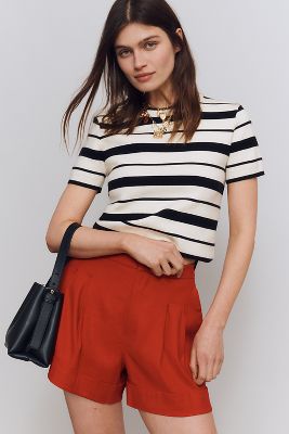 MAEVE THE AVERY PLEATED TROUSER SHORTS BY MAEVE: CUFFED EDITION 