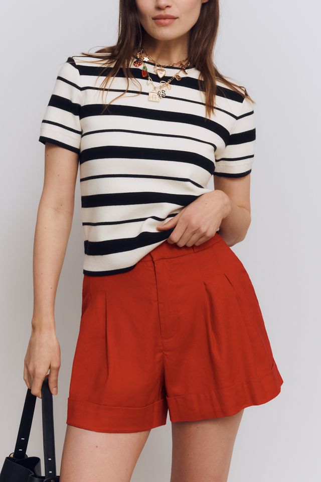 The Avery Pleated Trouser Shorts by Maeve: Cuffed Edition #1