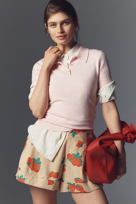 MAEVE THE AVERY PLEATED TROUSER SHORTS BY MAEVE: CUFFED EDITION 