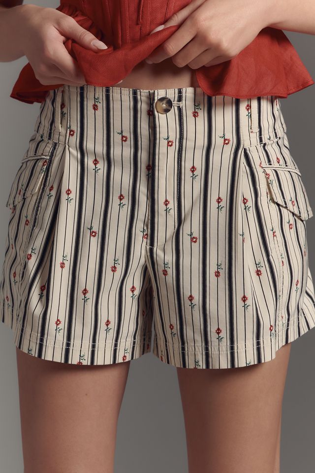 By Anthropologie Pleated Printed Shorts #1