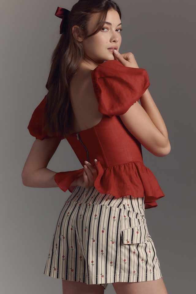 By Anthropologie Pleated Printed Shorts #2