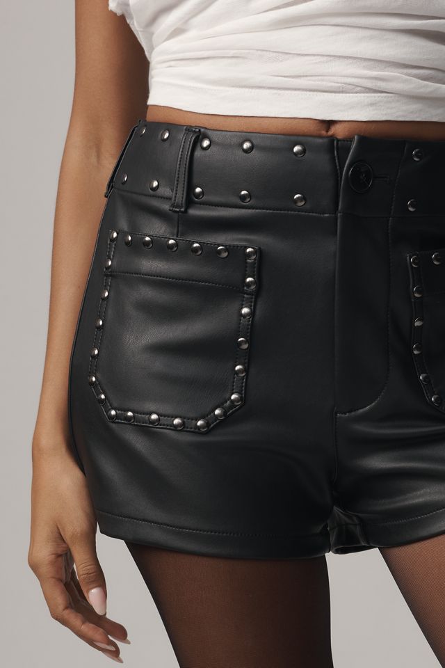 The Colette Studded Faux-Leather Shorts #2