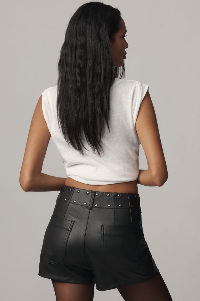 The Colette Studded Faux-Leather Shorts #3