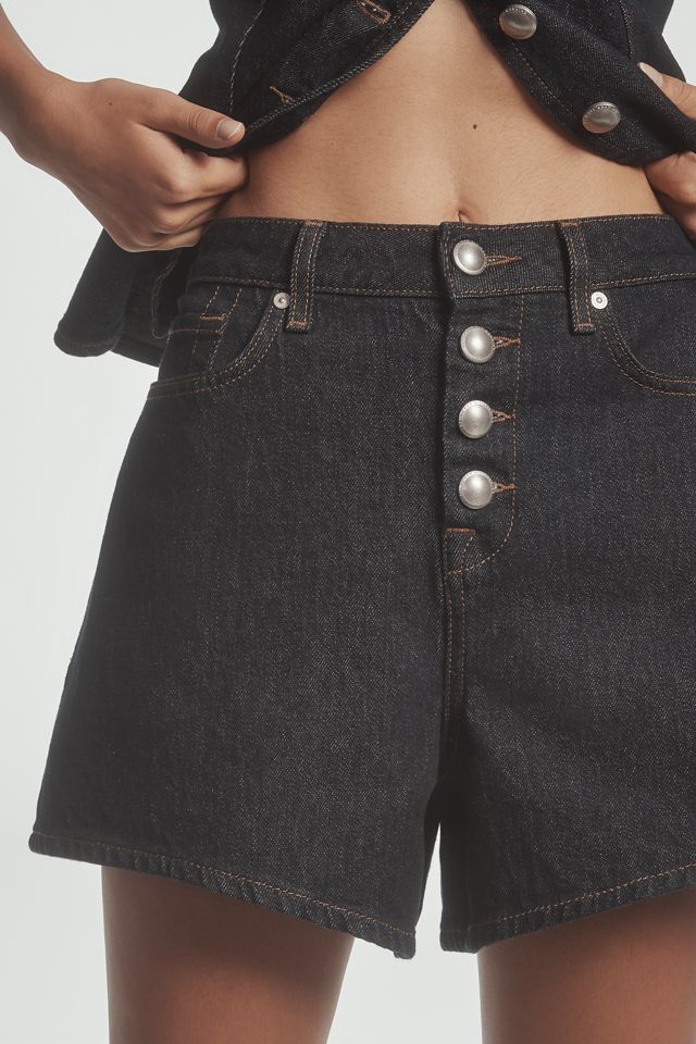 7 For All Mankind Kori High-Rise Button-Front Denim Shorts #2