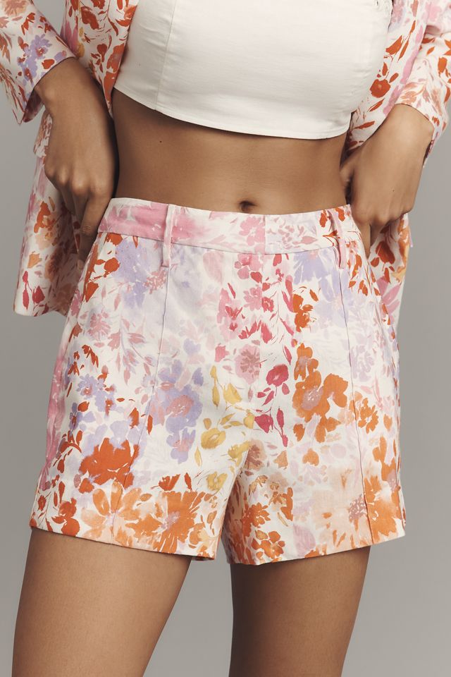 Derek Lam 10 Crosby Freja Floral Linen Blend Shorts | Anthropologie
