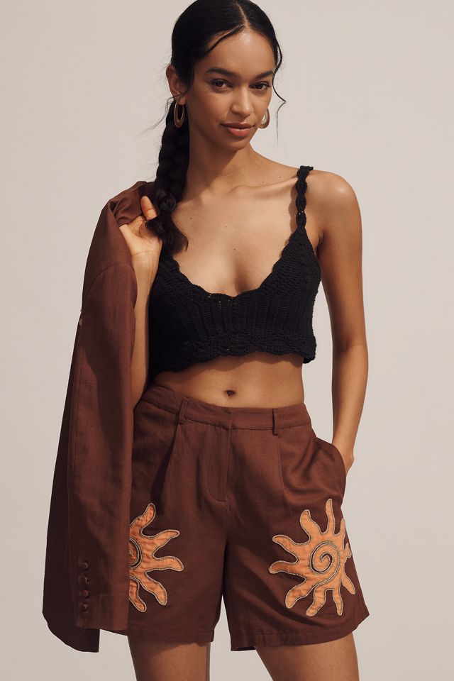 The Wolf Gang Sueño Tailored Cotton Linen Shorts #1
