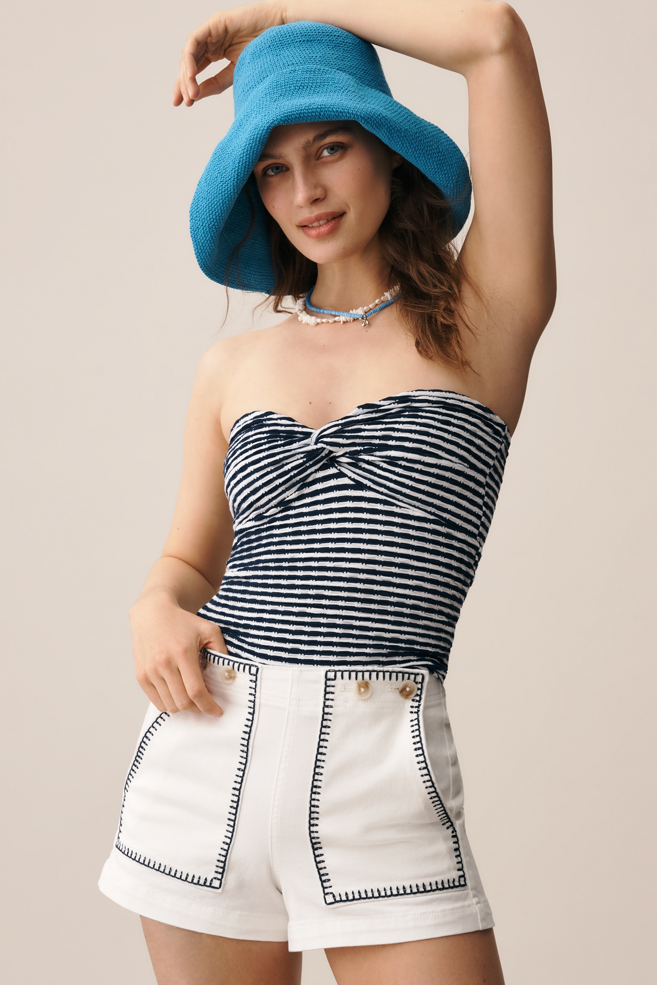 The Kit High-Rise Whipstitch Utility Shorts