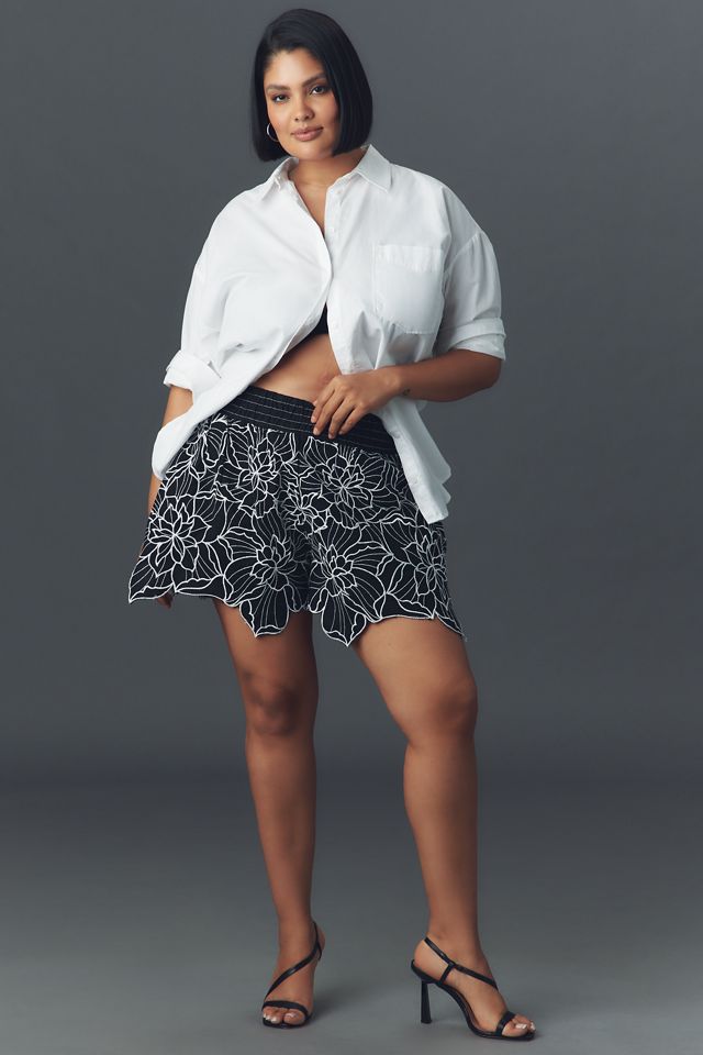 The Somerset Embroidered Linen Cotton Shorts  #5