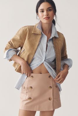 MAEVE BUTTON-FRONT TRENCH SKORT 