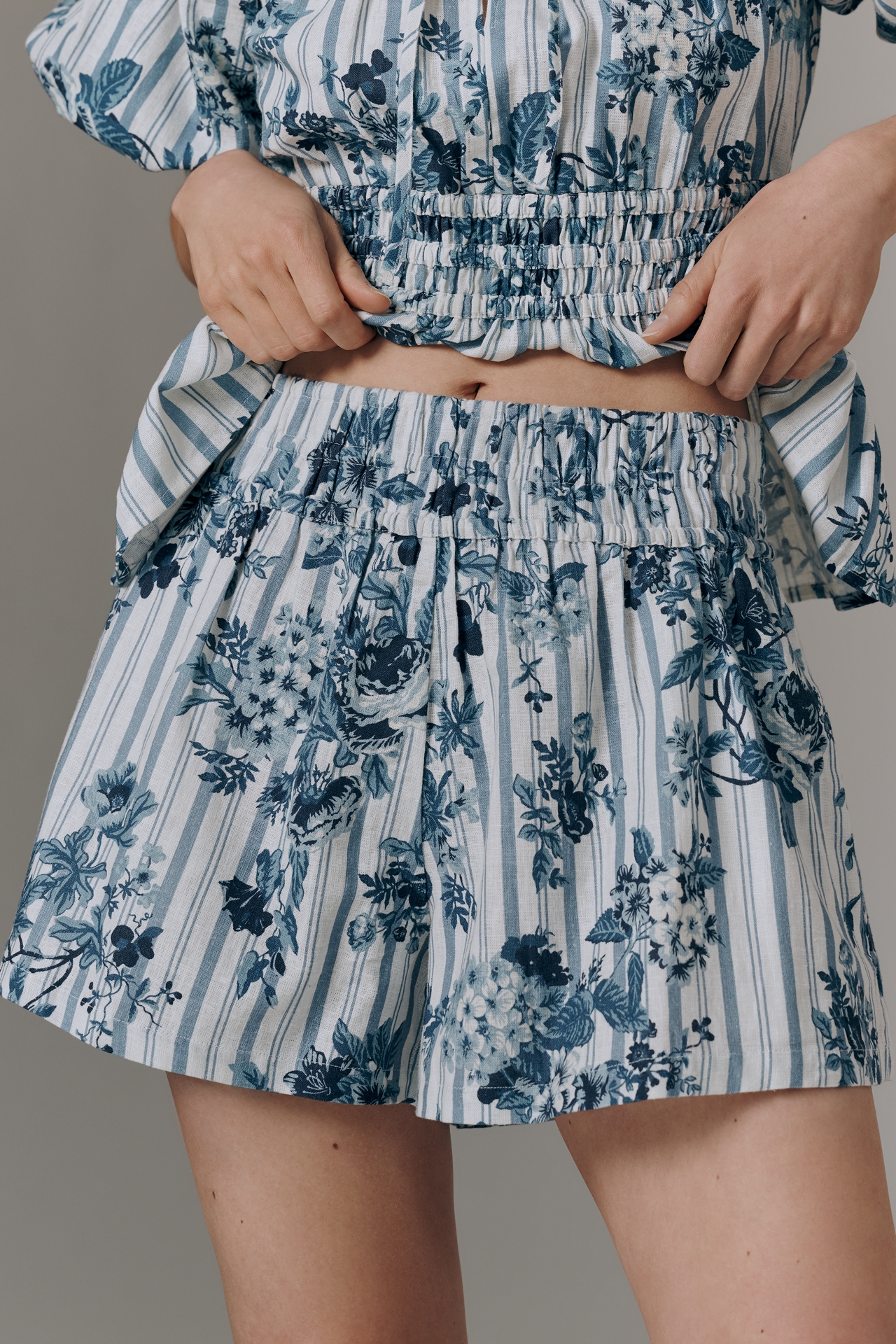 The Somerset Printed Linen Cotton Shorts