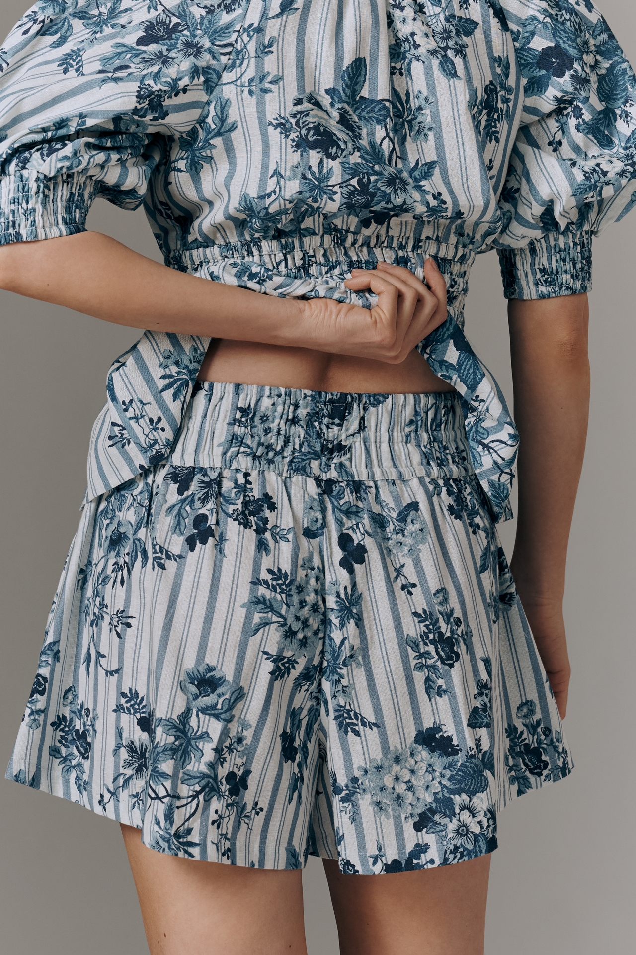 The Somerset Printed Linen Cotton Shorts