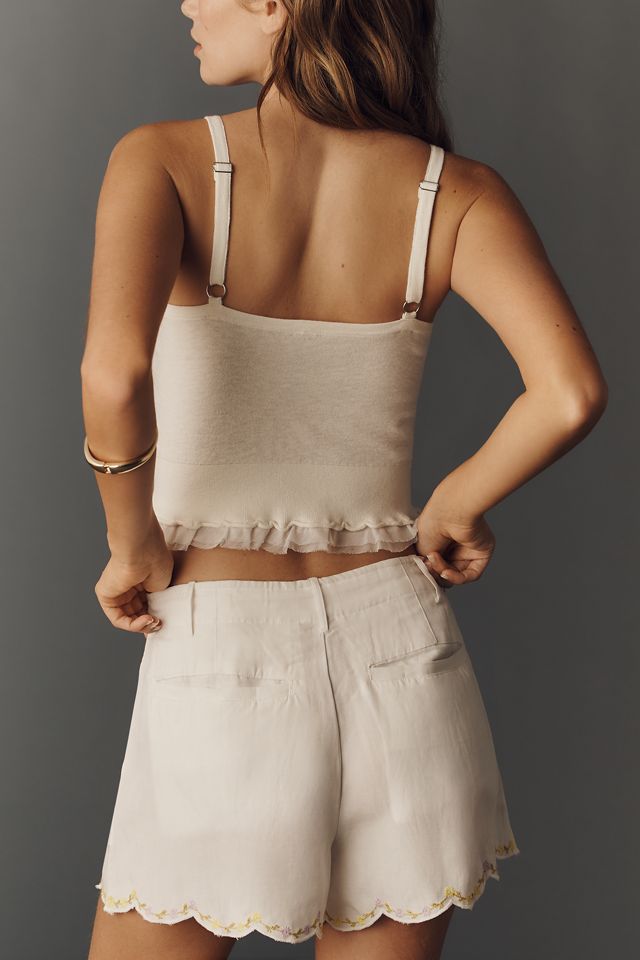 By Anthropologie Scalloped Embroidered Shorts #3
