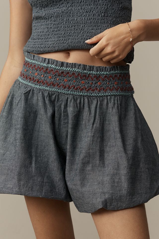 By Anthropologie Smocked Bubble Shorts #1