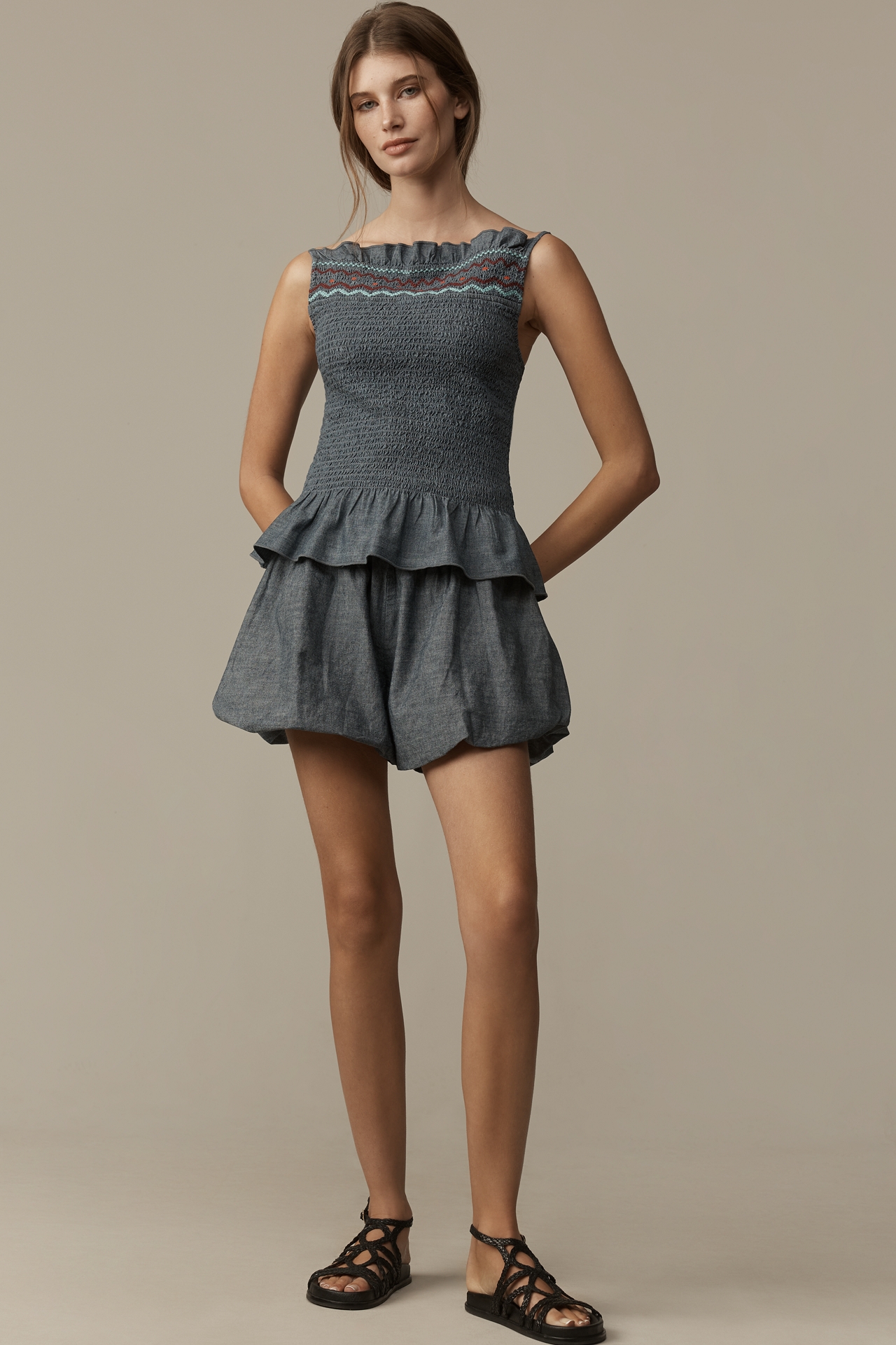 By Anthropologie Smocked Bubble Shorts