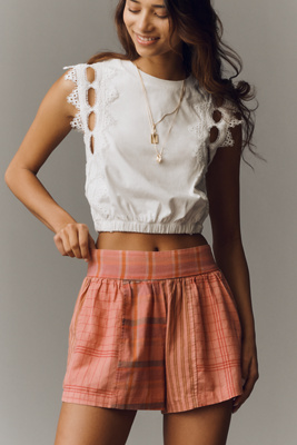 By Anthropologie Pull-On Linen-Blend Shorts