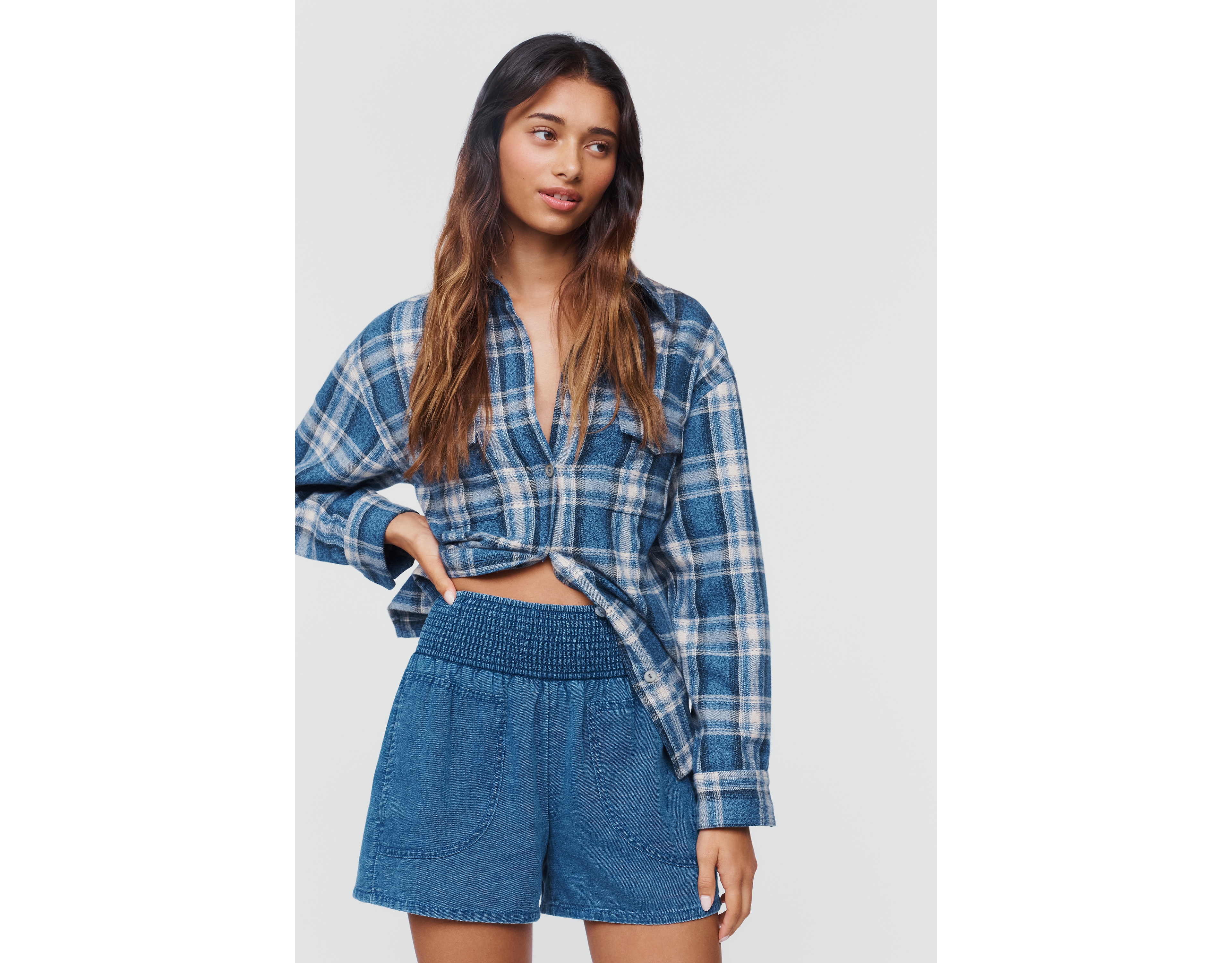 Pilcro Reese 100% Cotton Smocked Pull-On Shorts