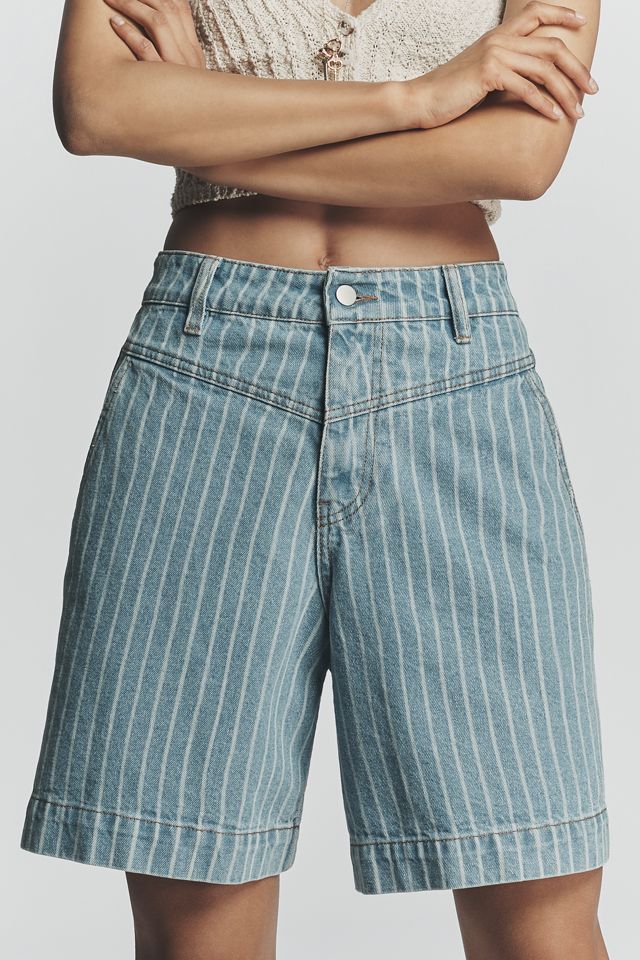The Tiny Big Sister Striped Denim Bermuda Shorts #2