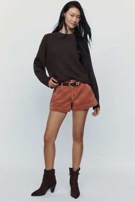 Shorts a Vita Alta in Velluto a Coste Hanna Pilcro