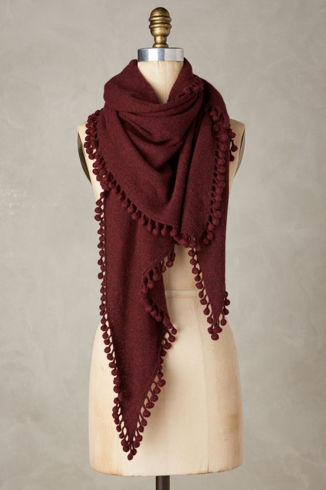 Pommed Cashmere Scarf