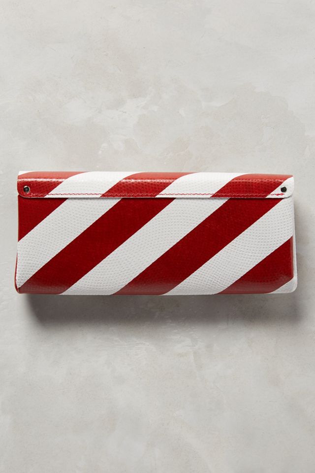 Slanted Stripe Leather Wallet #1