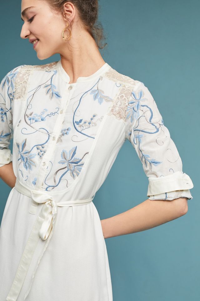 Amarante Embroidered Shirtdress Anthropologie