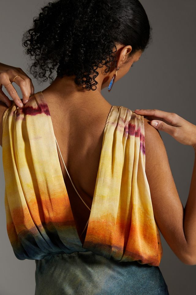 Mes Demoiselles Silk V-Neck Maxi Dress #3