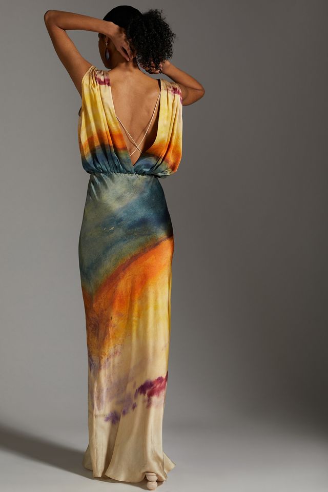 Mes Demoiselles Silk V-Neck Maxi Dress #5