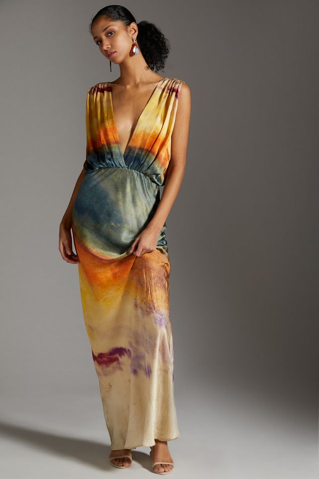 Mes Demoiselles Silk V-Neck Maxi Dress #2